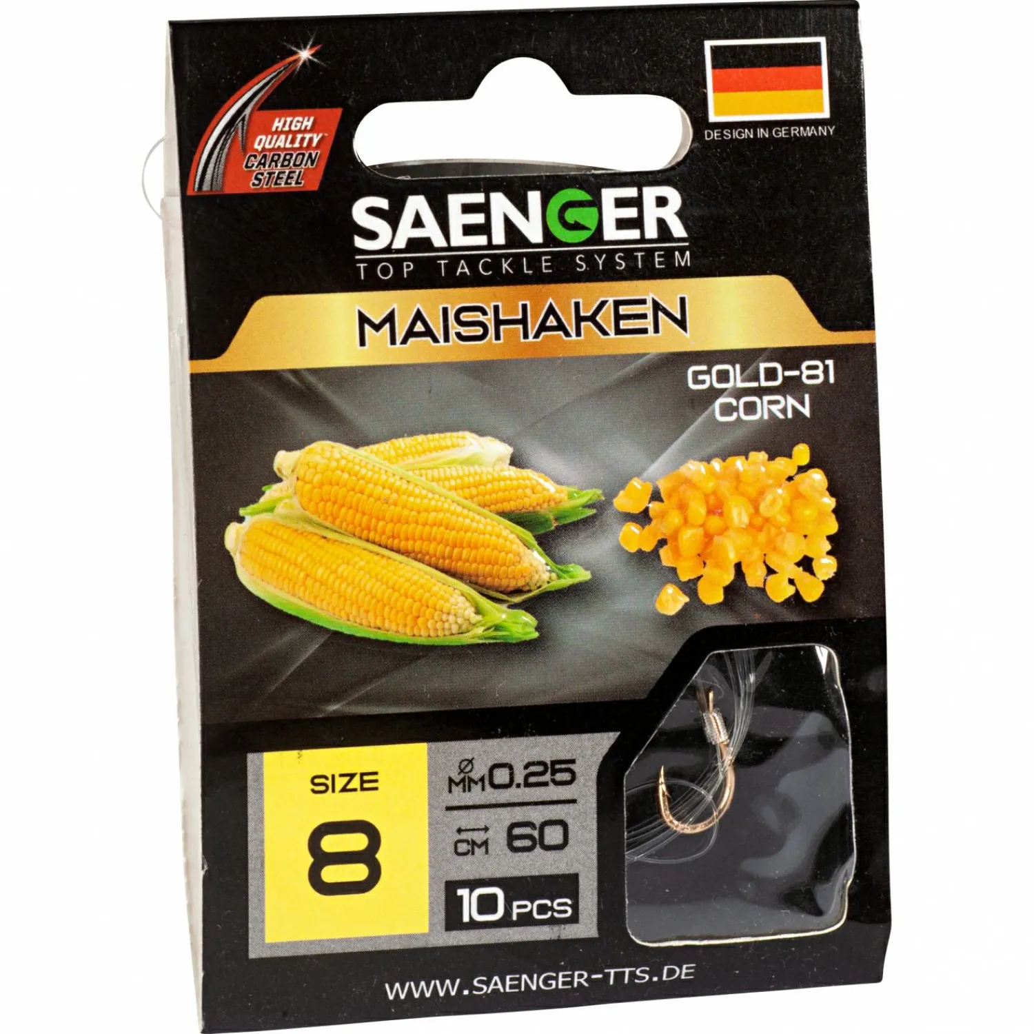 Su00e4nger Sänger Zielfisch-Haken, gebunden (Maishaken Gold-81)< Angelhaken