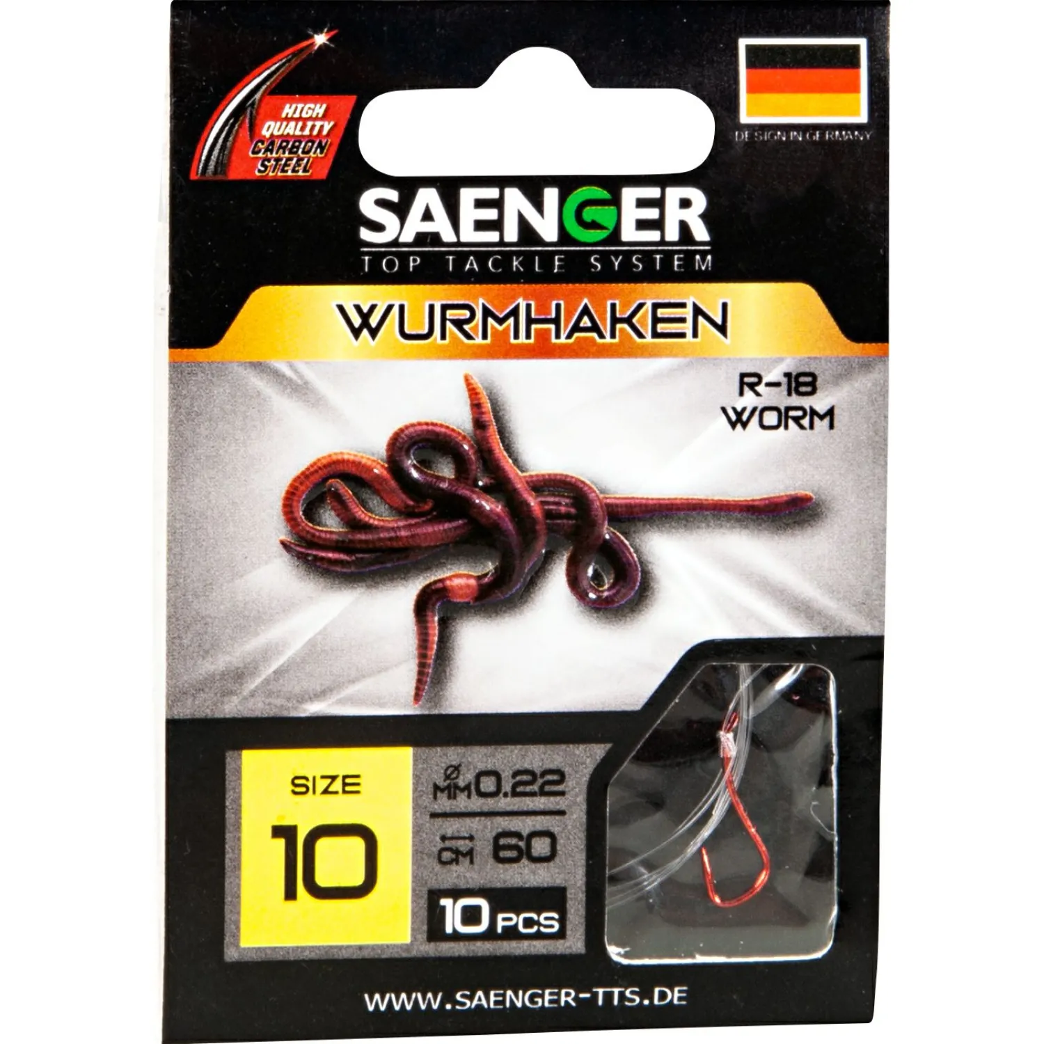 Sale Sänger Zielfisch-Haken, gebunden (Wurmhaken R-18) Angelhaken