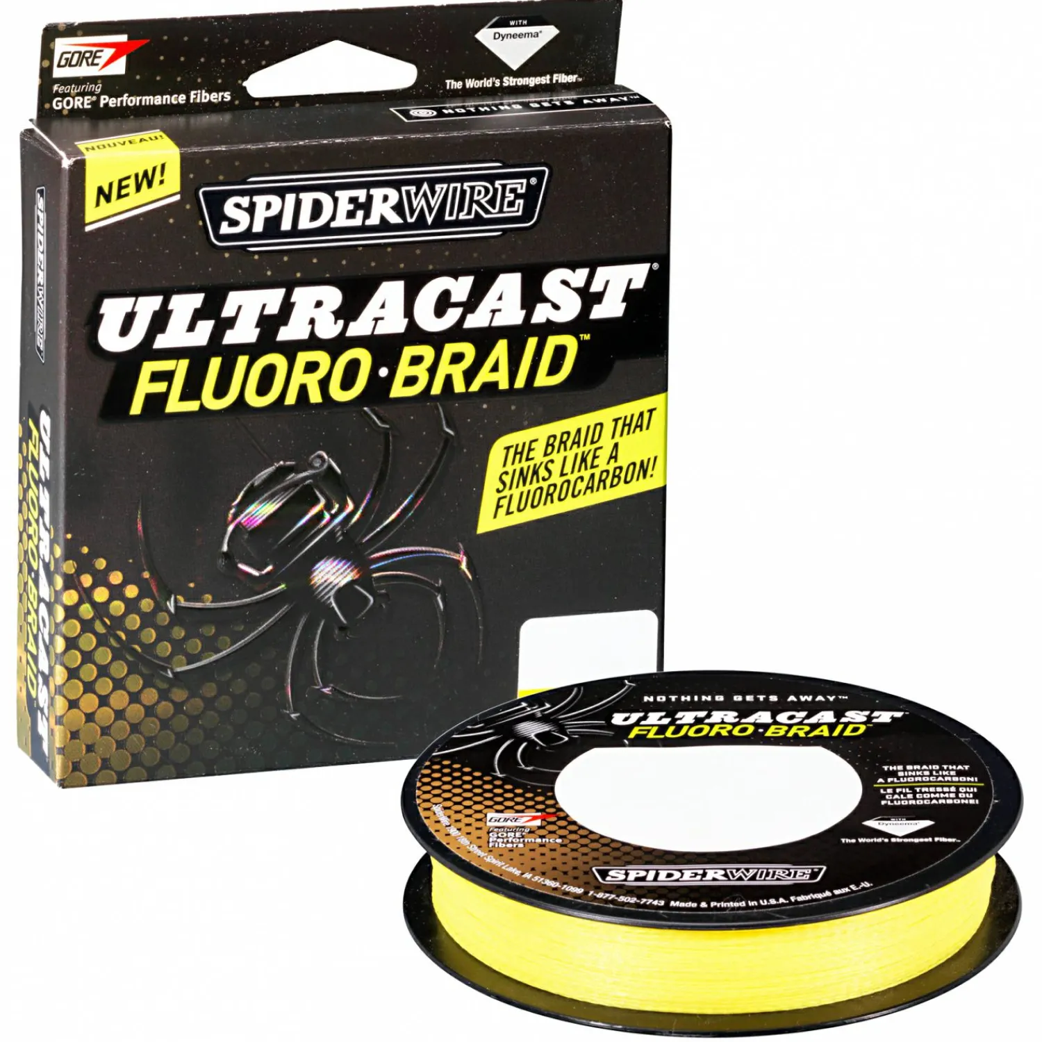 Spiderwire Angelschnur Ultracast Fluorobraid (Yellow)< Geflochtene Schnüre