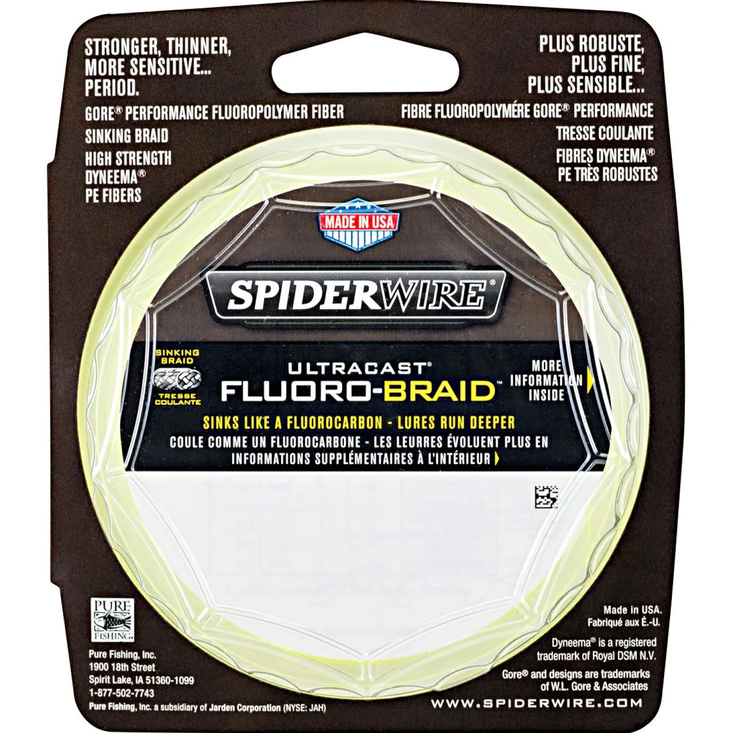 Angelschnur Ultracast Fluorobraid (Yellow, 110 m) Geflochtene Schnüre