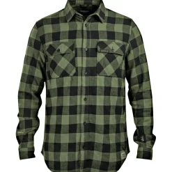 Online Flannel Check Shirt Herren (Moss Green) Outdoor- & Angelhemden