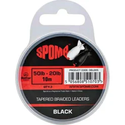 Spomb Tapered Braided Leaders (black)< Karpfenschnüre|Vorfachschnüre