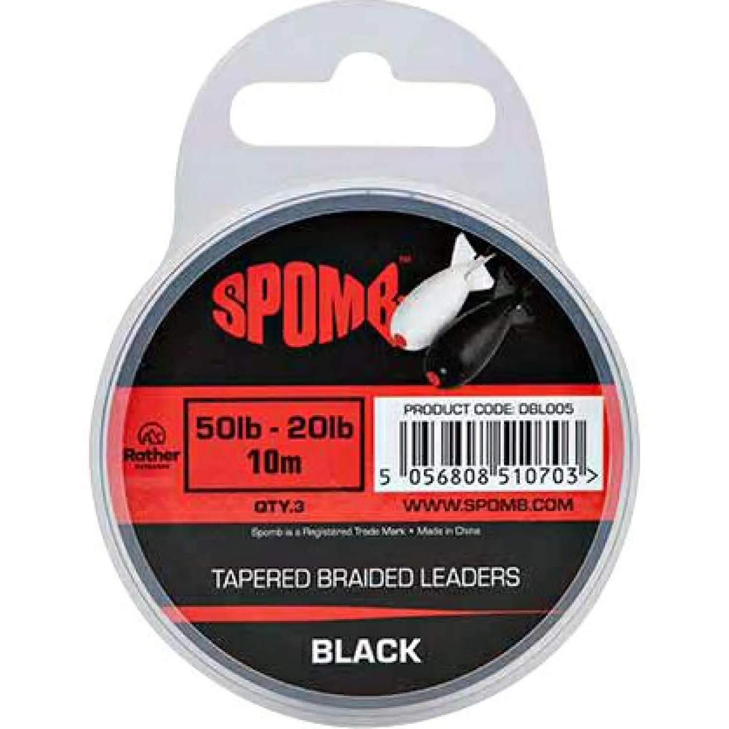 Spomb Tapered Braided Leaders (black)< Karpfenschnüre|Vorfachschnüre