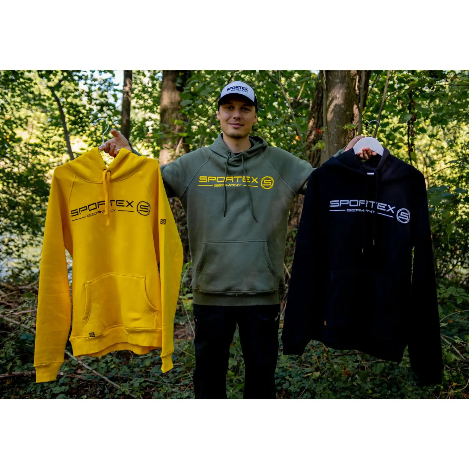 New Hoodie Herren (Black) Angelpullover & -Strickjacken