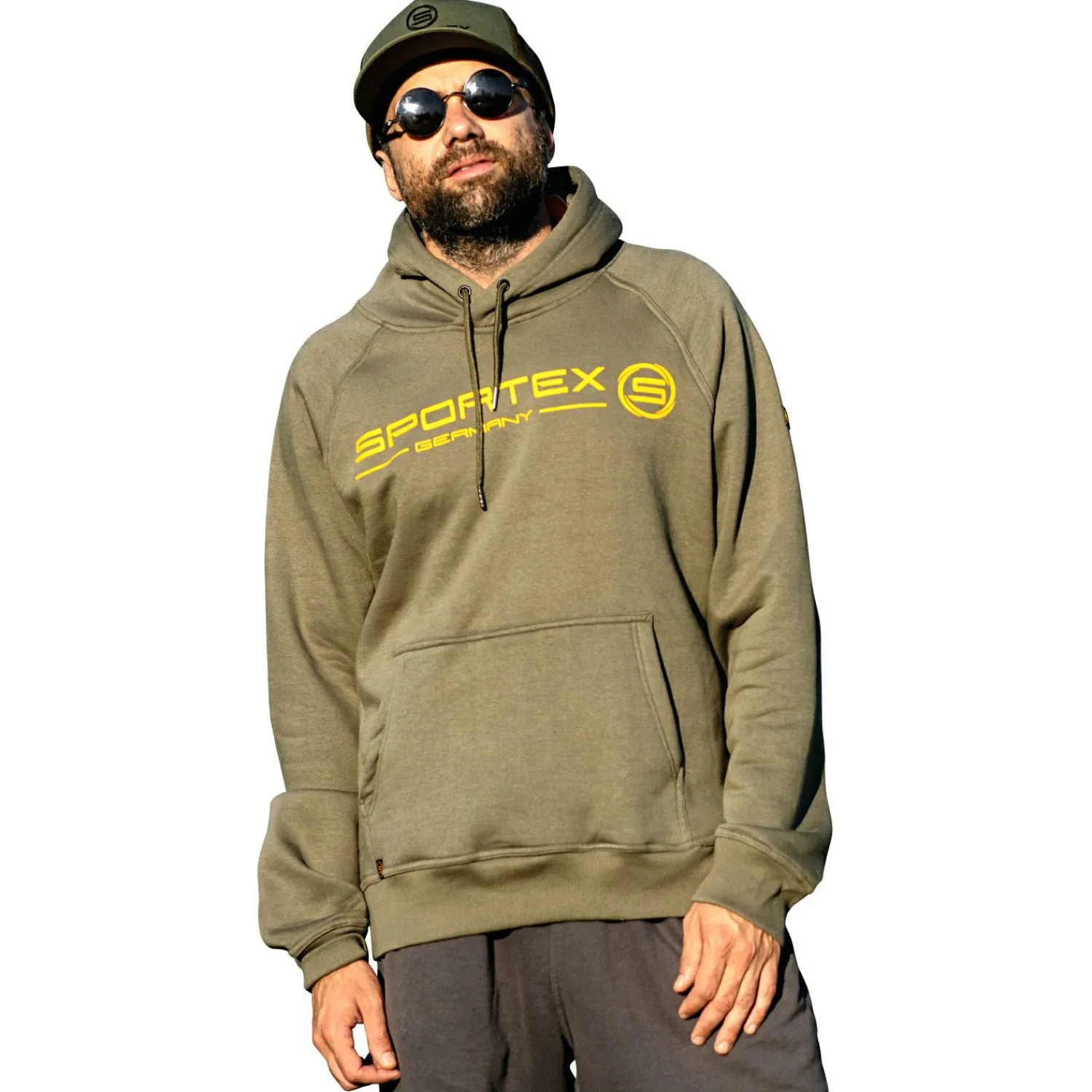 Sportex Hoodie Herren (Olive)< Angelpullover & -Strickjacken