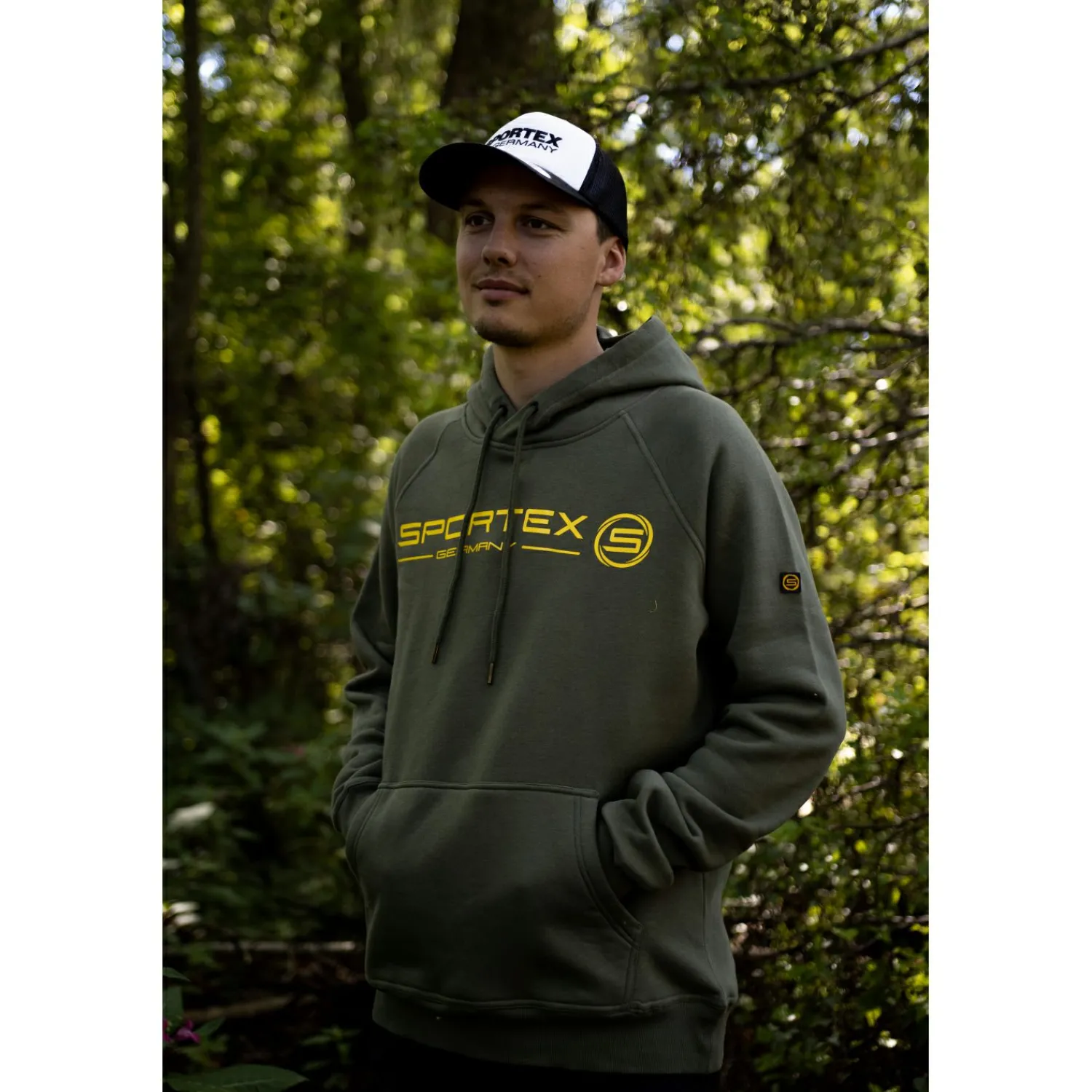 Sportex Hoodie Herren (Olive)< Angelpullover & -Strickjacken