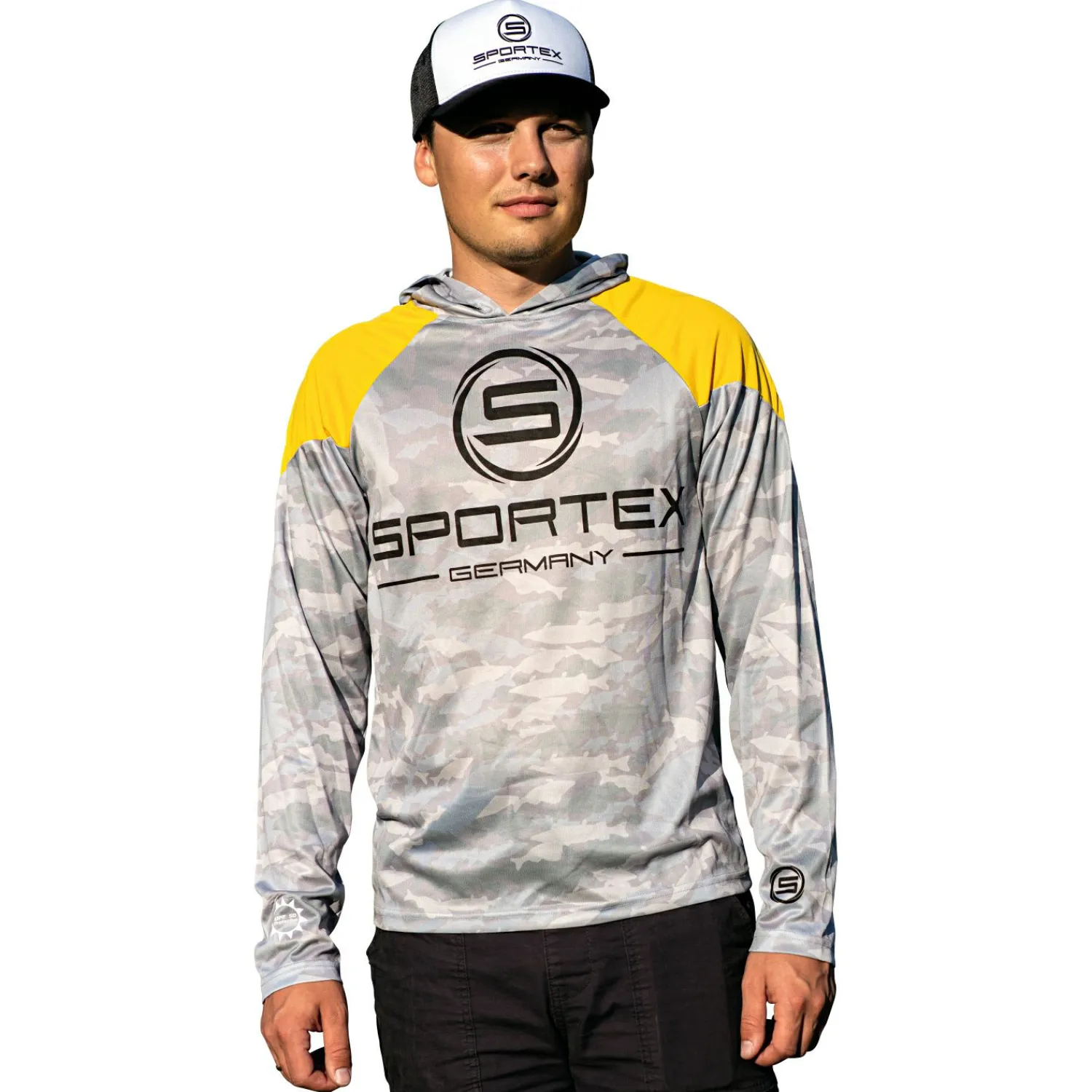 Clearance UPF-50 Shirt Herren (Yellow/Grey) Angelshirts & Angel-Oberteile
