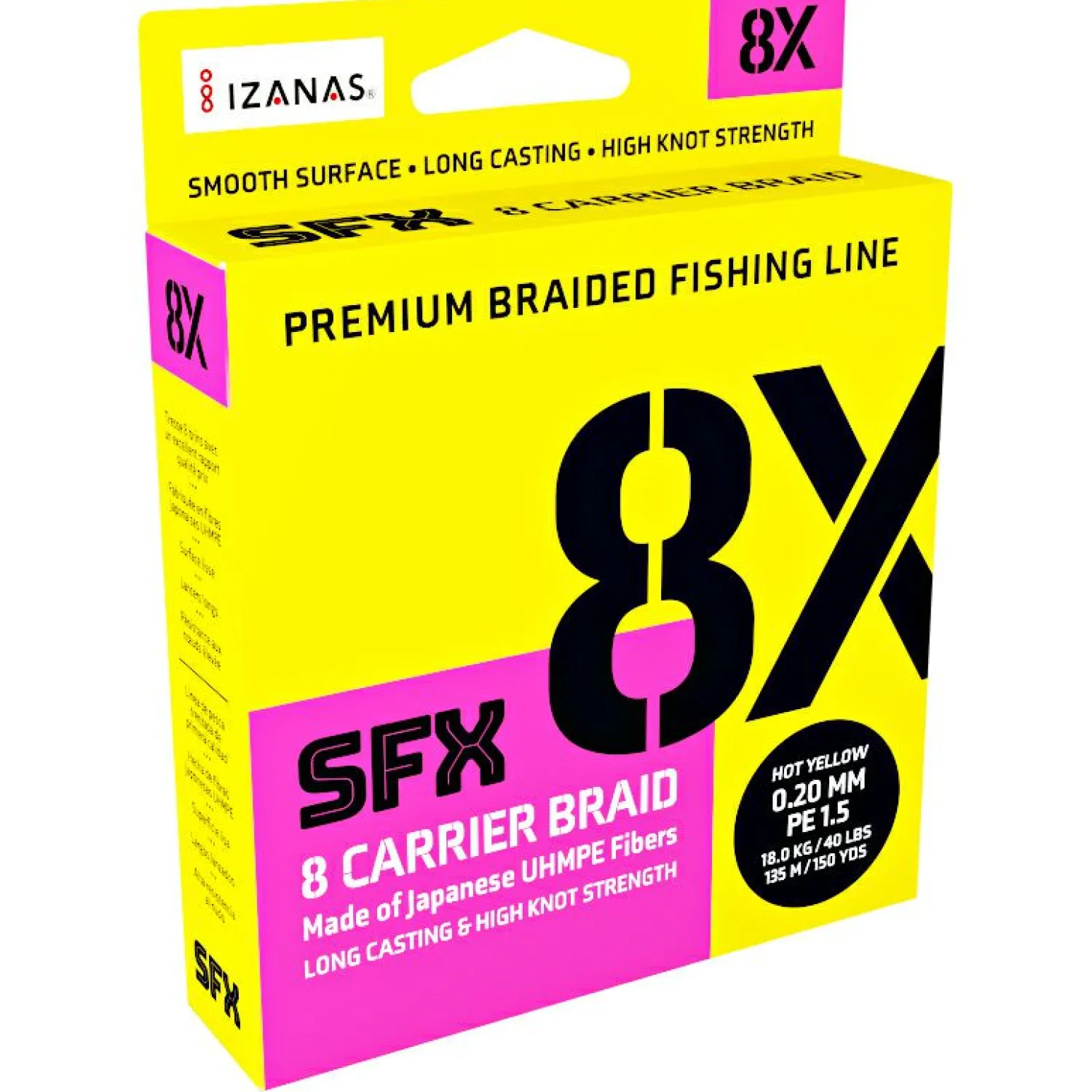 Sufix Angelschnur SFX 8 Carrier Braid (135m, Lo-Vis Green)< Geflochtene Schnüre