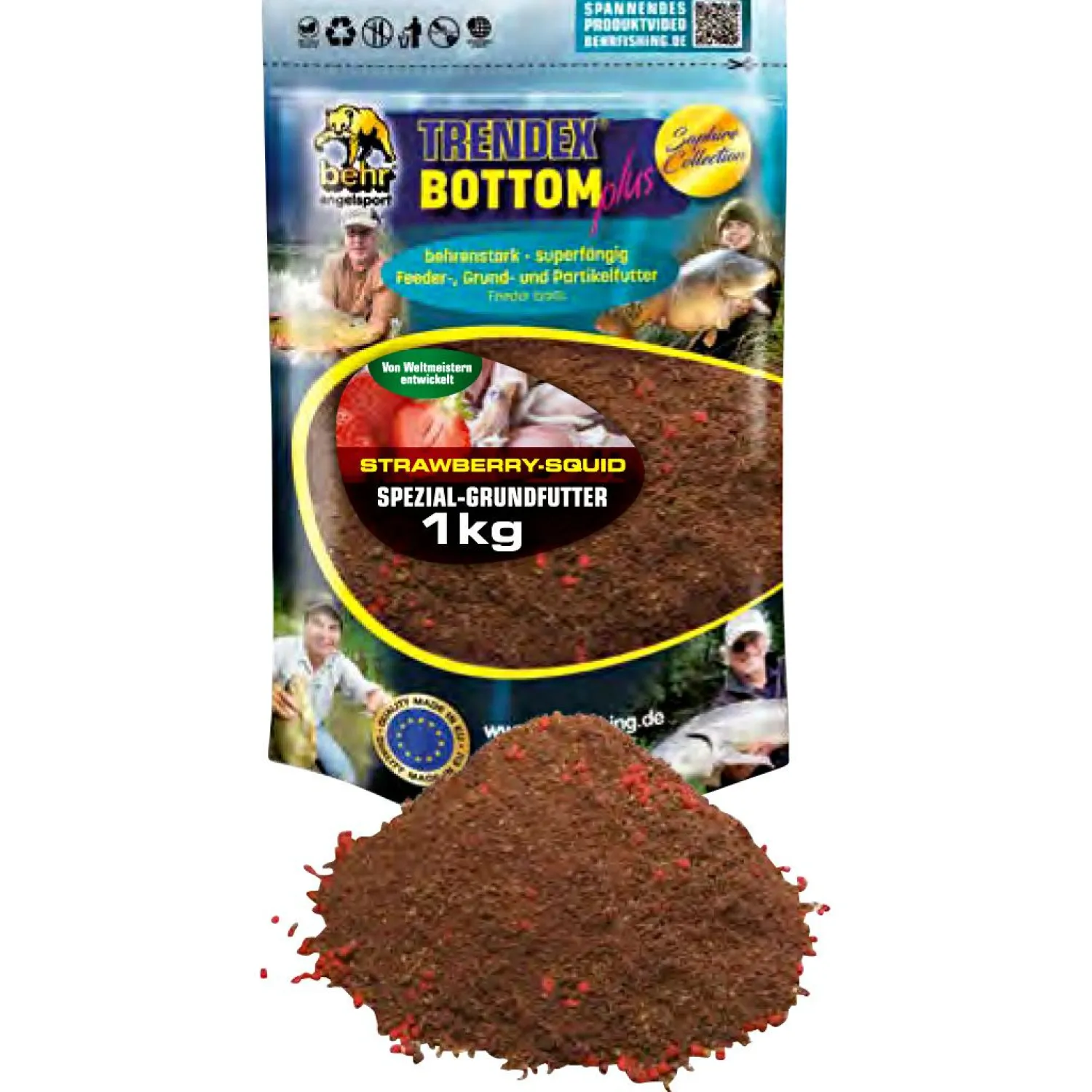 Trendex Grundfutter Bottom Plus (Strawberry-Squid)< Friedfischangeln-Zubehör|Friedfischfutter