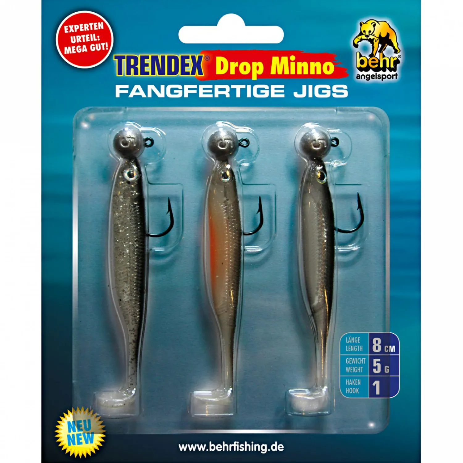 Trendex Gummifischset Drop Minno< Raubfischangeln Kunstköder|Kunstköder-Sets