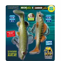 Discount Raubfisch-Sortiment Hecht Plus/Zander Plus Kunstköder-Sets|Gummiköder ·Fertig Montierte Gummifische
