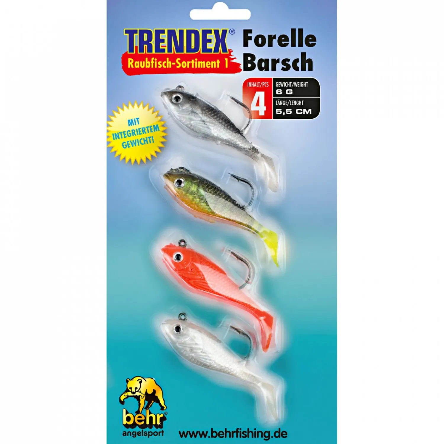 Trendex Softbait Raubfisch-Sortiment 1 (Forelle/Barsch)< Raubfischangeln Kunstköder|Forellen-Kunstköder
