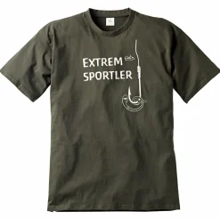 Discount T-Shirt "Extremsportler" Herren (Oliv) Angelshirts & Angel-Oberteile
