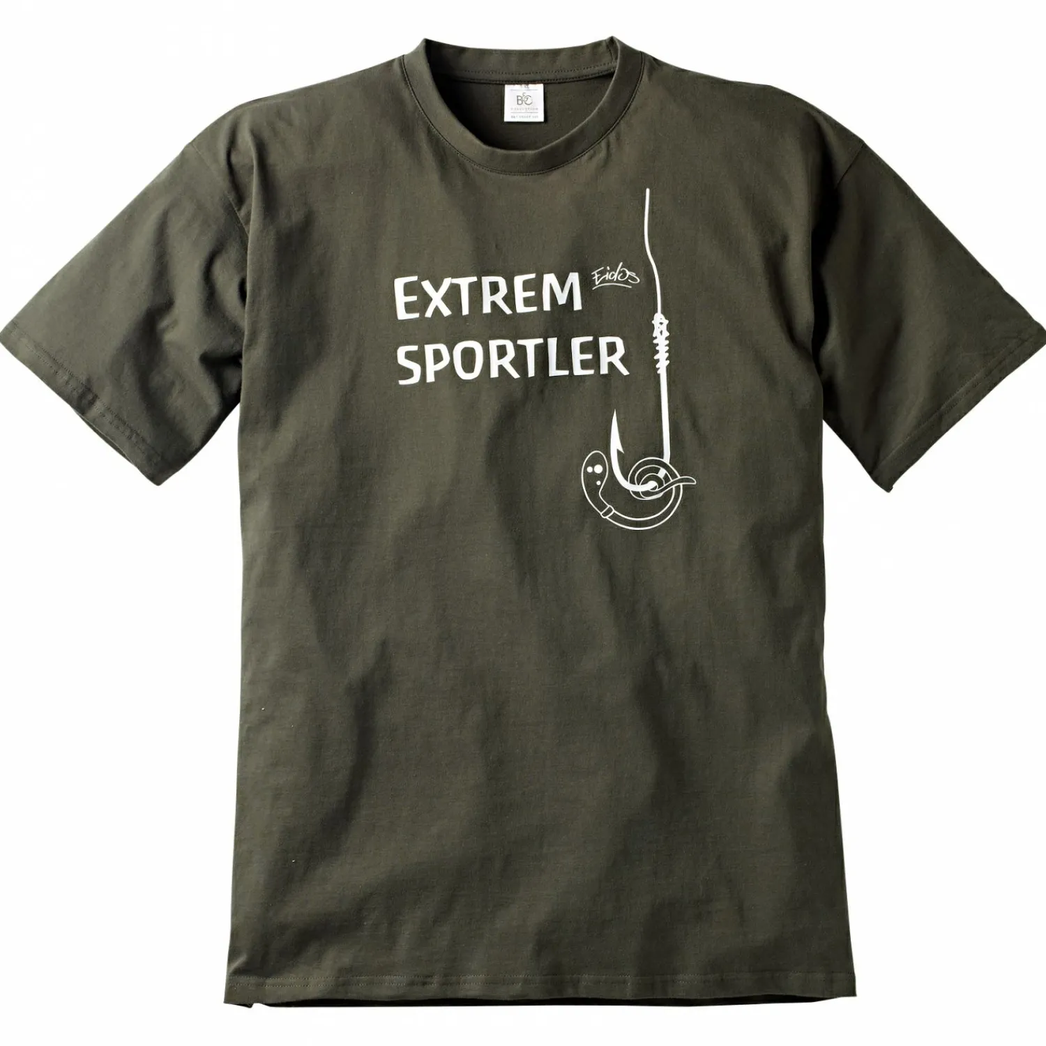 Discount T-Shirt "Extremsportler" Herren (Oliv) Angelshirts & Angel-Oberteile