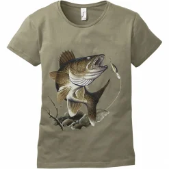 Discount T-Shirt "Zander" Damen (Oliv) Damen Angelshirts & Angel-Oberteile|Damen Angelshirts & -Oberteile
