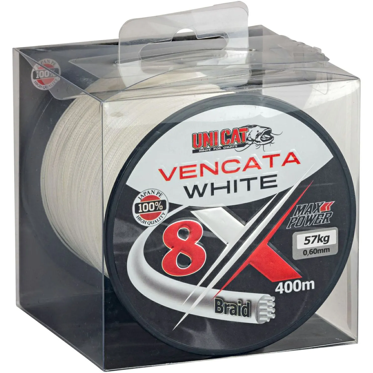 8x Vencata White (400 m) Wallerschnüre|Wallerschnüre