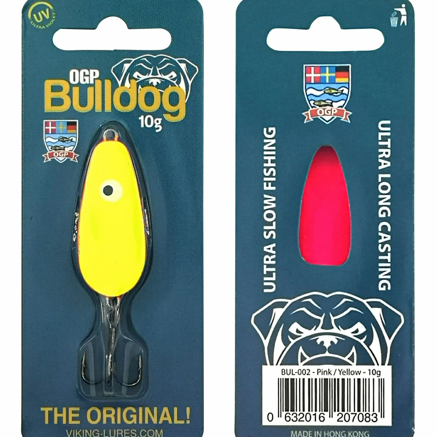 Hot Blinker Bulldog (pink / yellow) Blinker|Raubfischangeln Kunstköder