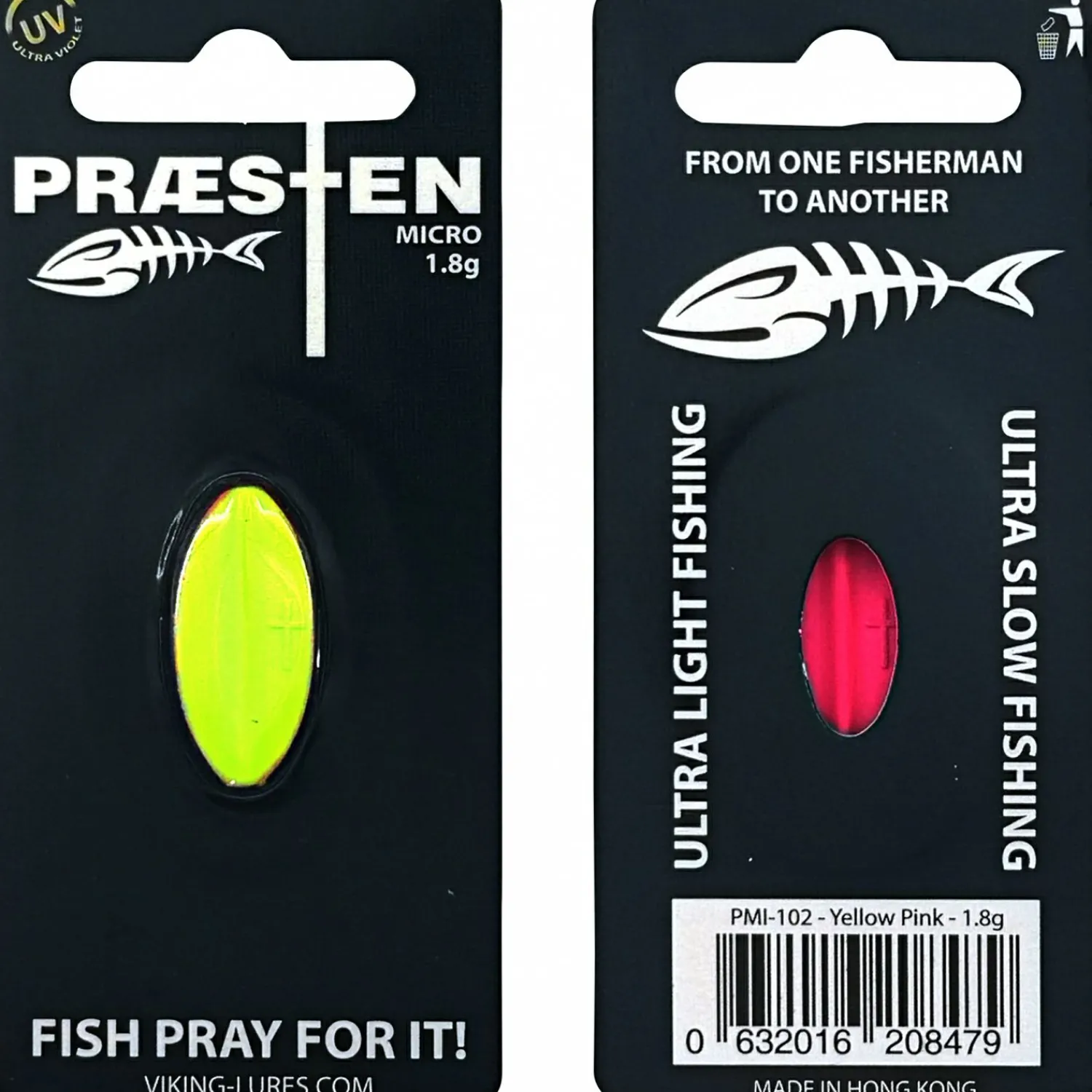 Sale Inlineköder Præsten Mikro (Yellow/Pink) Forellenangeln-Zubehör|Trout Spoons