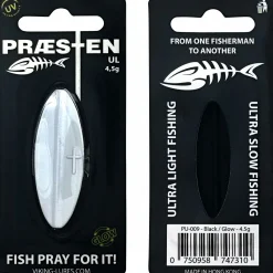 Clearance Inlineköder Præsten UL (Black/White Glow) Forellenangeln-Zubehör|Trout Spoons