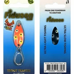 Discount Mikroköder Fidusen Slim (Black Orange Clown) Trout Spoons|Forellenangeln-Zubehör