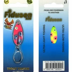 Hot Mikroköder Fidusen Slim (Pink Yellow Clown) Trout Spoons|Forellenangeln-Zubehör