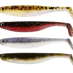 New Shadteez Slim Shadtail Clear Water Mix 14 Kunstköder-Sets|Raubfischangeln Kunstköder
