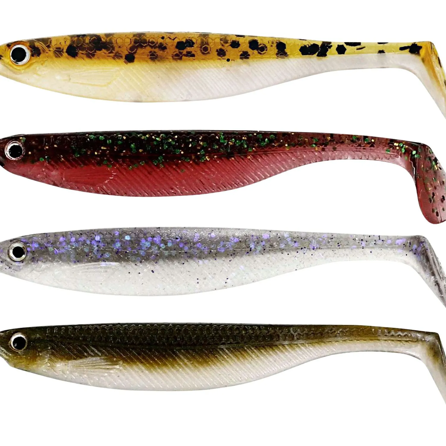 New Shadteez Slim Shadtail Clear Water Mix 14 Kunstköder-Sets|Raubfischangeln Kunstköder