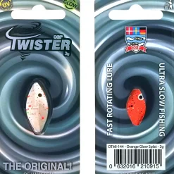 New Twister (Orange White Glow Splat) Trout Spoons|Trout Spoons