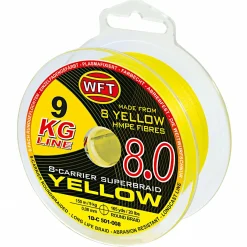 WFT Angelschnur KG 8.0 8-Carrier Super Braid (gelb, 150 m)< Geflochtene Schnüre