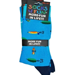Wowerat Sneakers Socks4Fun, m. Angler-Motiv (Blau)< Outdoor- & Angel-Socken